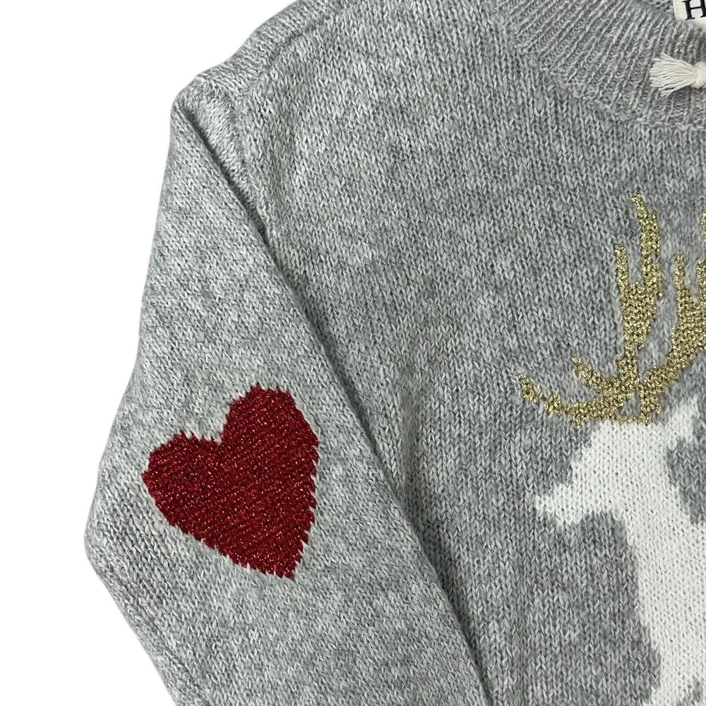 HATLEY Girls Reindeer Holiday Sweater Tunic 4y NWT